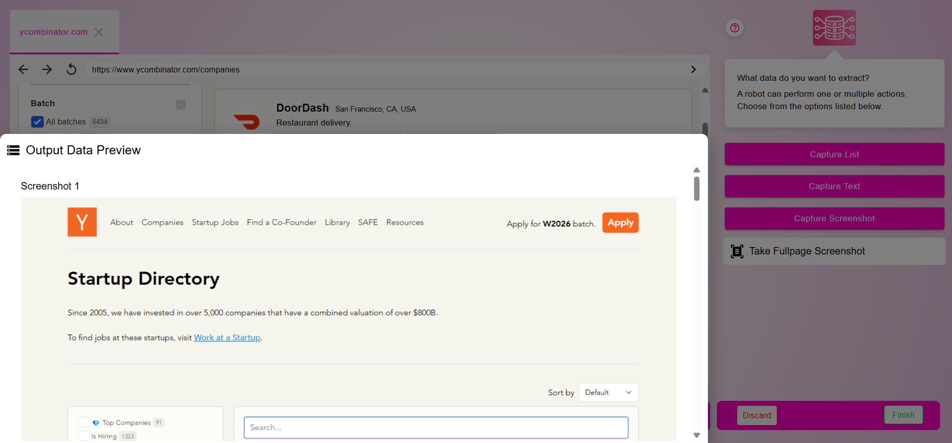 Capture screenshots of webpages with Maxun