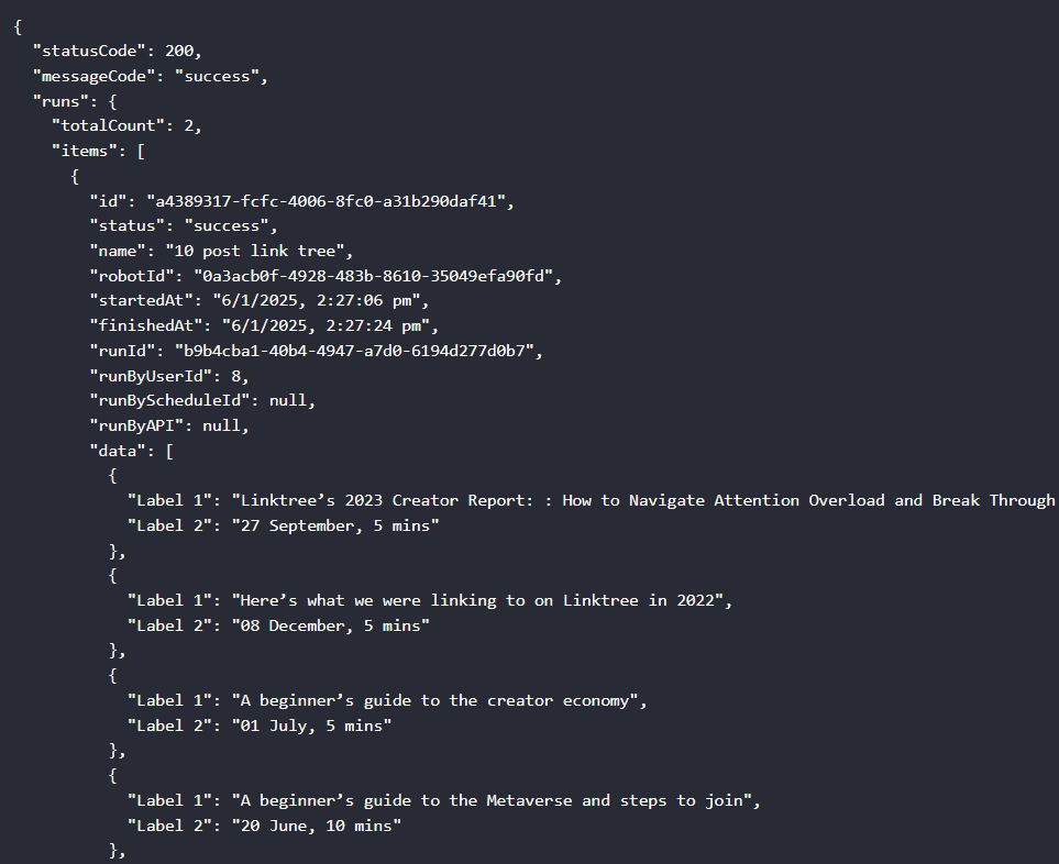 REST APIs with Maxun